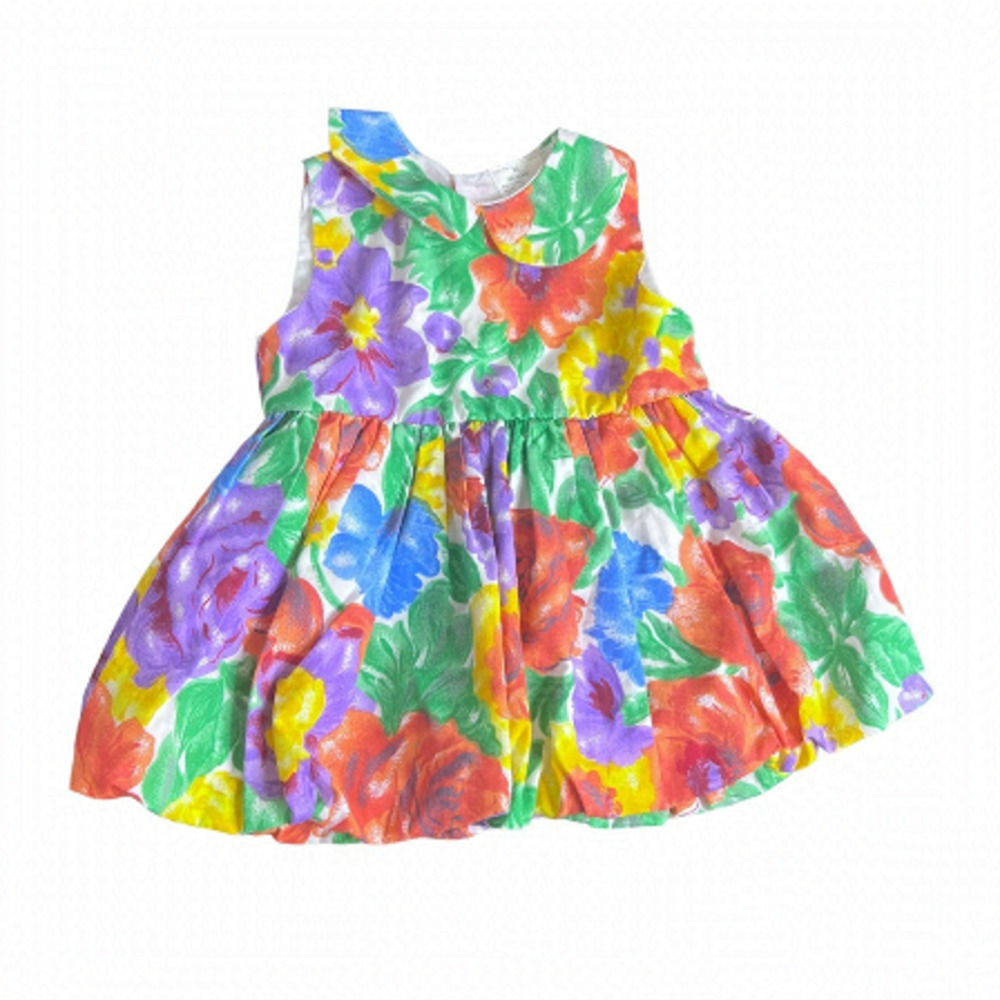 Vintage Floral Bubble Hem Dress Size 12 months